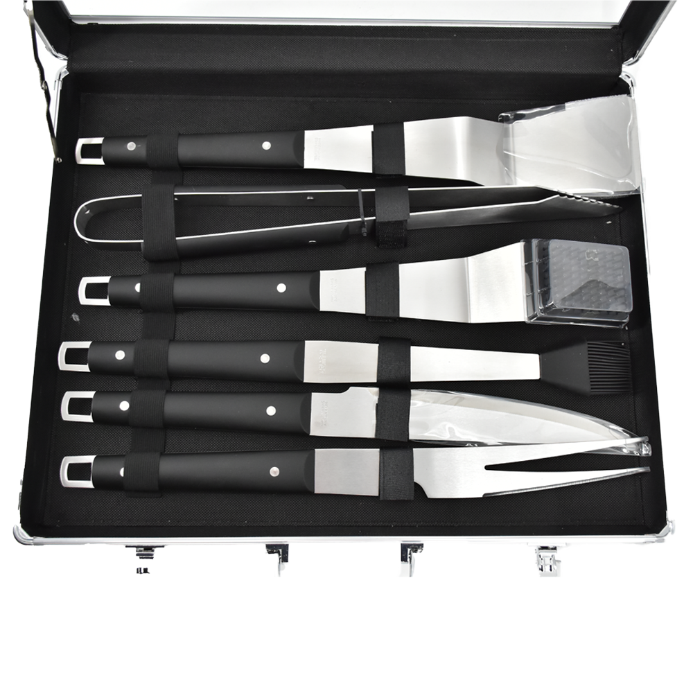BBQ - 6 pieces set - Tools for stainless steel barbecue