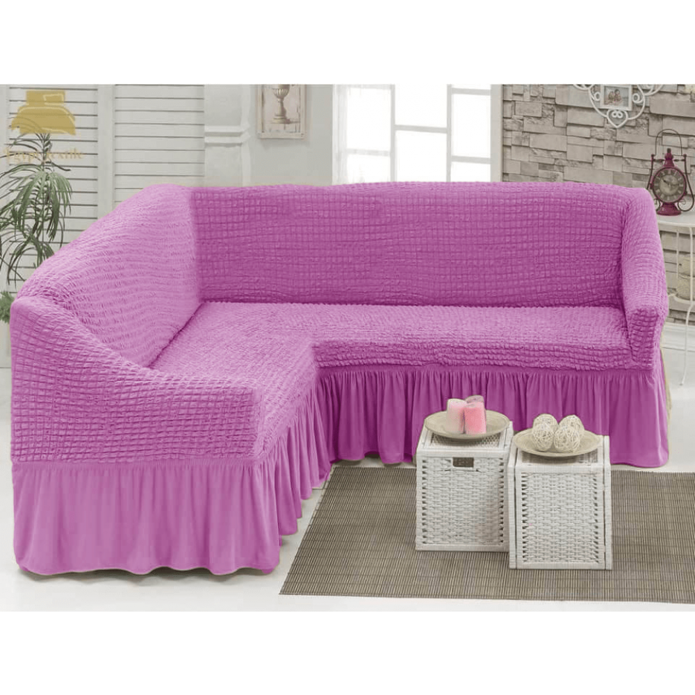 Elastic Cover for sofa with corner purple