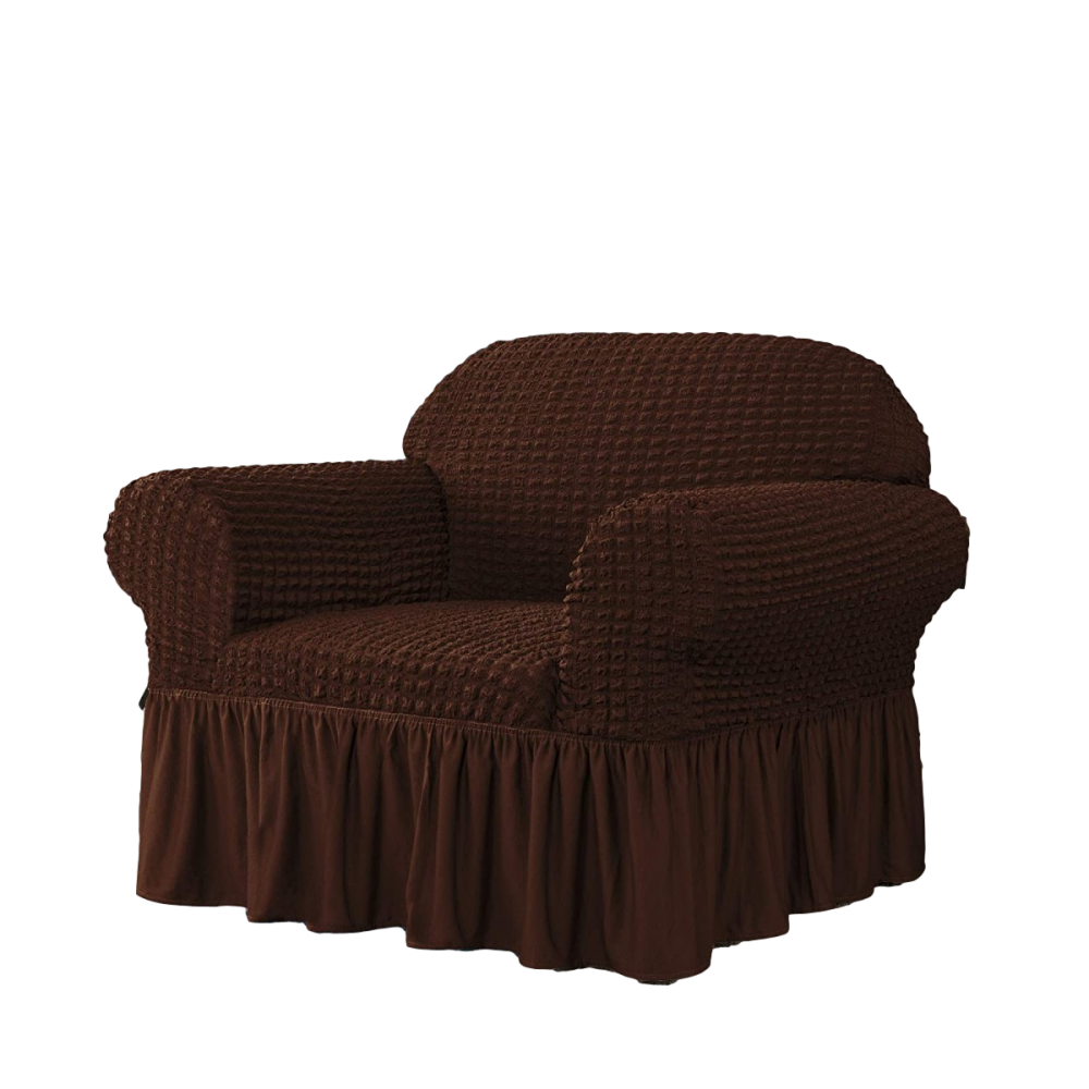 Elastic Couch Cover - Armchair (70% Cotton 30% Lycra) BROWN