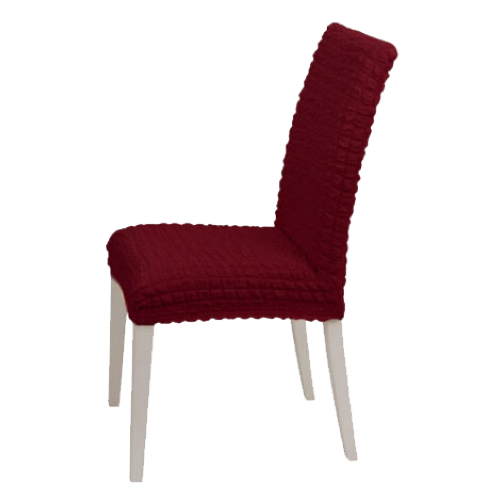 Elastic chair cover without ruffles bordeaux