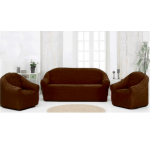 Set 3 pcs for sofa without ruffles (70% Cotton 30% lycra) Brown