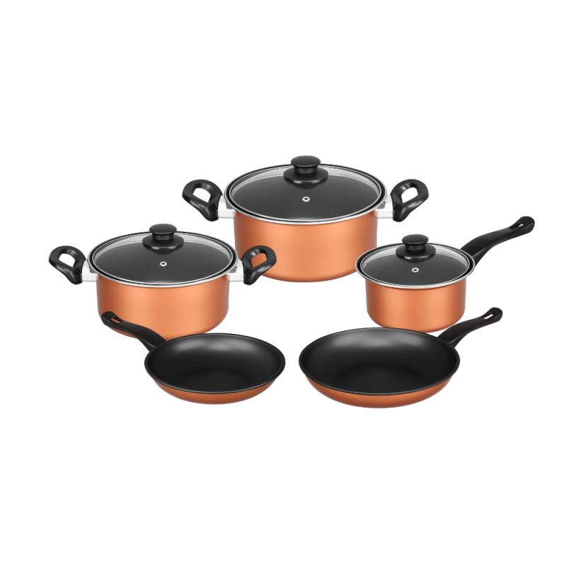 Cookware set of 8 pcs carbon steel - COOPER - AG-S0002-C
