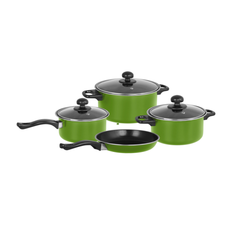 Cookware set of 7 pcs carbon steel - RED - EH-S0118-R