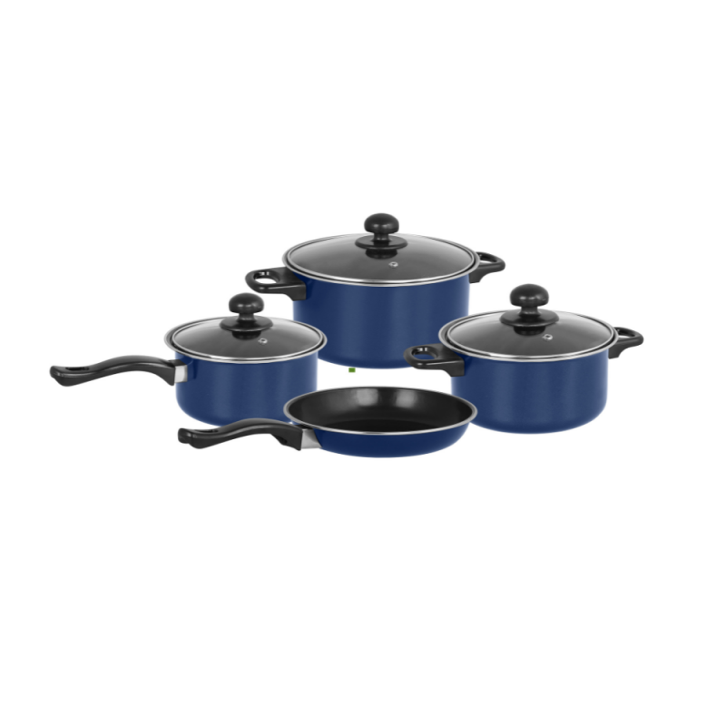 Cookware set of 7 pcs carbon steel - BLUE - EH-S0118-T