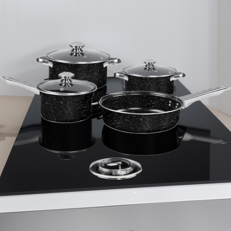 Cookware set of 7 pcs carbon steel - BLACK - EH-S0168A