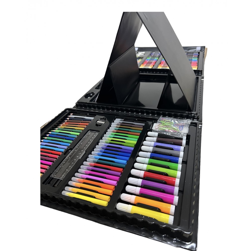 Painting Set 208 pcs with Carrying Case 40.5×32.5x6cm – BLACK