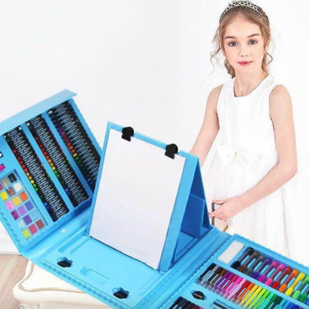 Painting Set 208 pcs with Carrying Case 40.5×32.5x6cm – BLUE