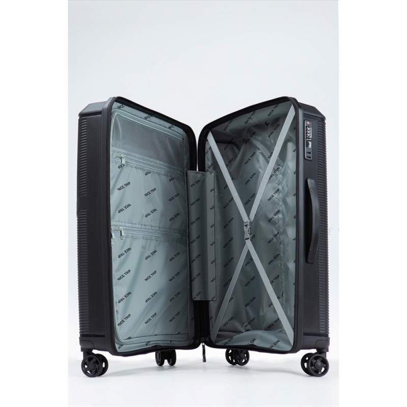 Set of 3 pieces Luggage Set 77*53*30cm – PP – NICE TRIP – PPZ-SQ-GREY