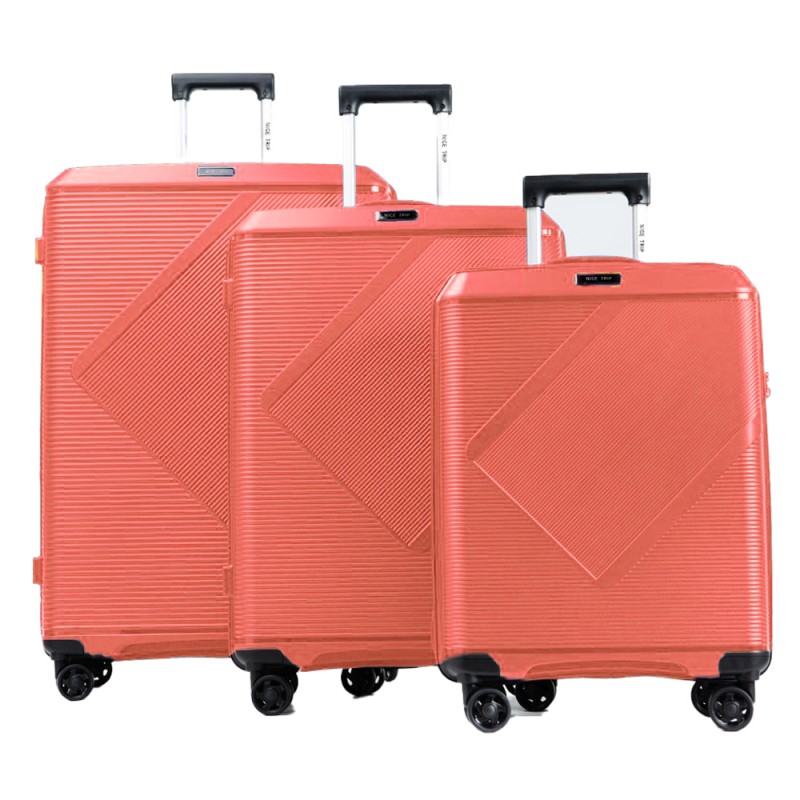 Set of 3 pieces Luggage Set 77*53*30cm – PP – NICE TRIP – PPZ-SQ-TANGERINE