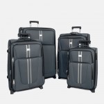 Set of Travel Suitcases 4 pcs 83*53*37cm FABRIC – TRAVEL FABRIC – GREY