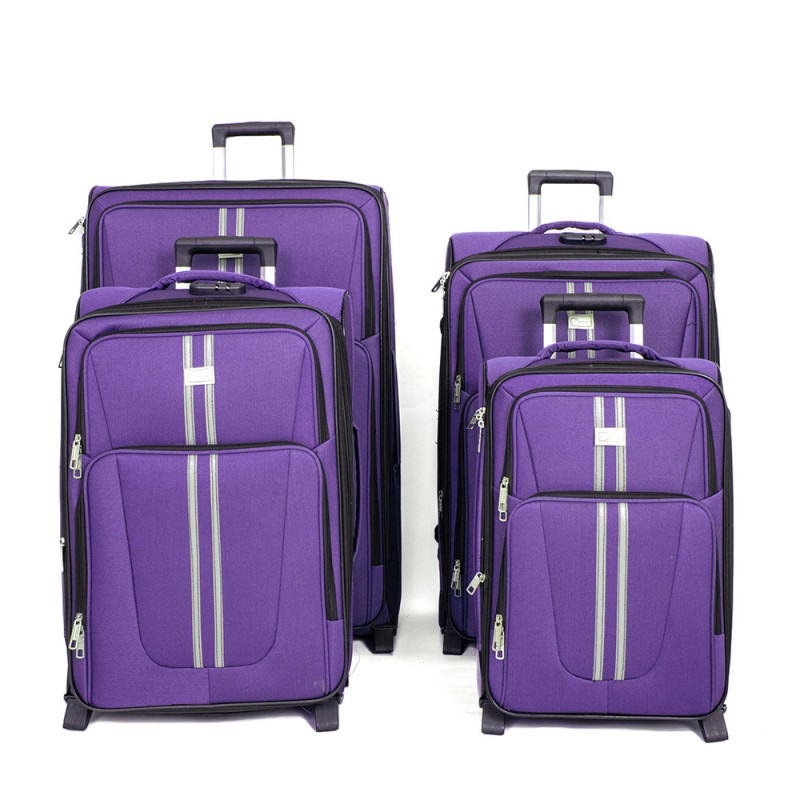 Set of Travel Suitcases 4 pcs 83*53*37cm FABRIC – TRAVEL FABRIC – PURPLE