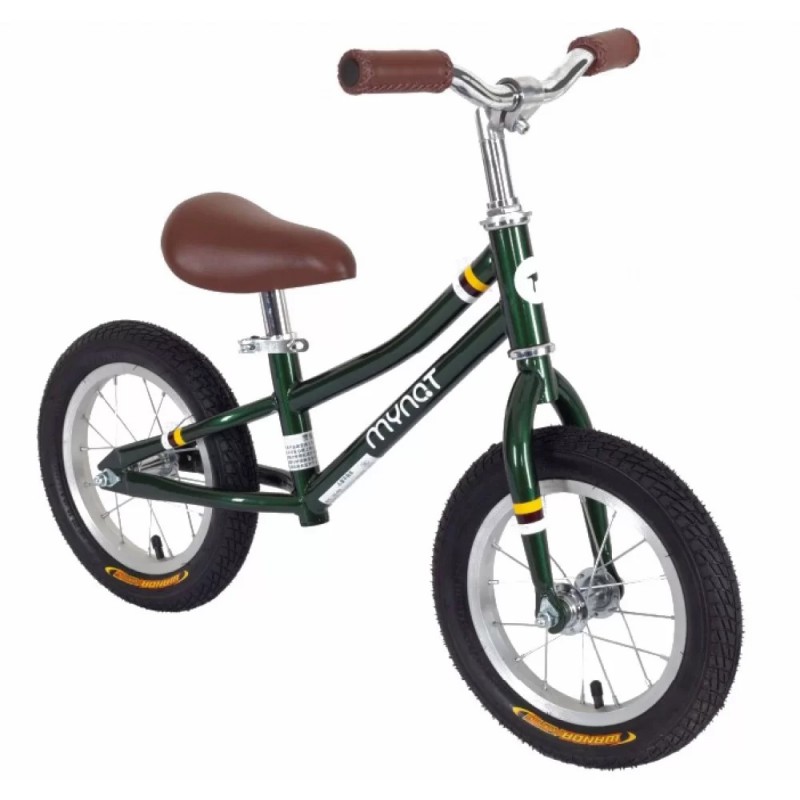 Παιδικό Ποδήλατο Ισορροπίας Mynat Vintage με Δερμάτινη Σέλα EB602-GREEN